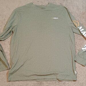 Magellan Outdoors/Long Sleeve T Shirt/Mens Large/Olive Green/Graphic Logo